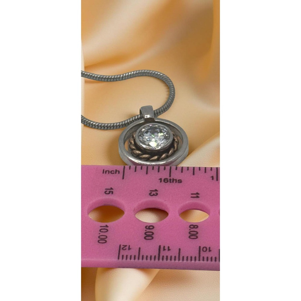 Contemporary Vintage Rhinestone Bezel Pendant Necklace Y2K‎ - Picture 3 of 5